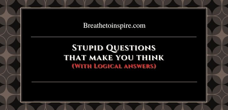 stupid Questions that make you think with answers 30 Stupid questions that make you think with answers (Funny & Dumb)