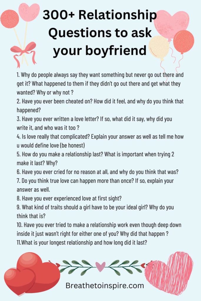 300+ Questions To Ask Your Boyfriend From Funny To Deep; Cute To Juicy ...