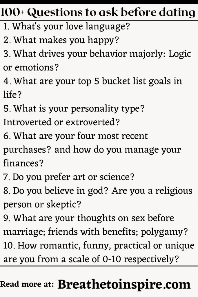 questions to ask before dating 1 1 100+ Questions to ask before dating (very intuitive and thoughtful)
