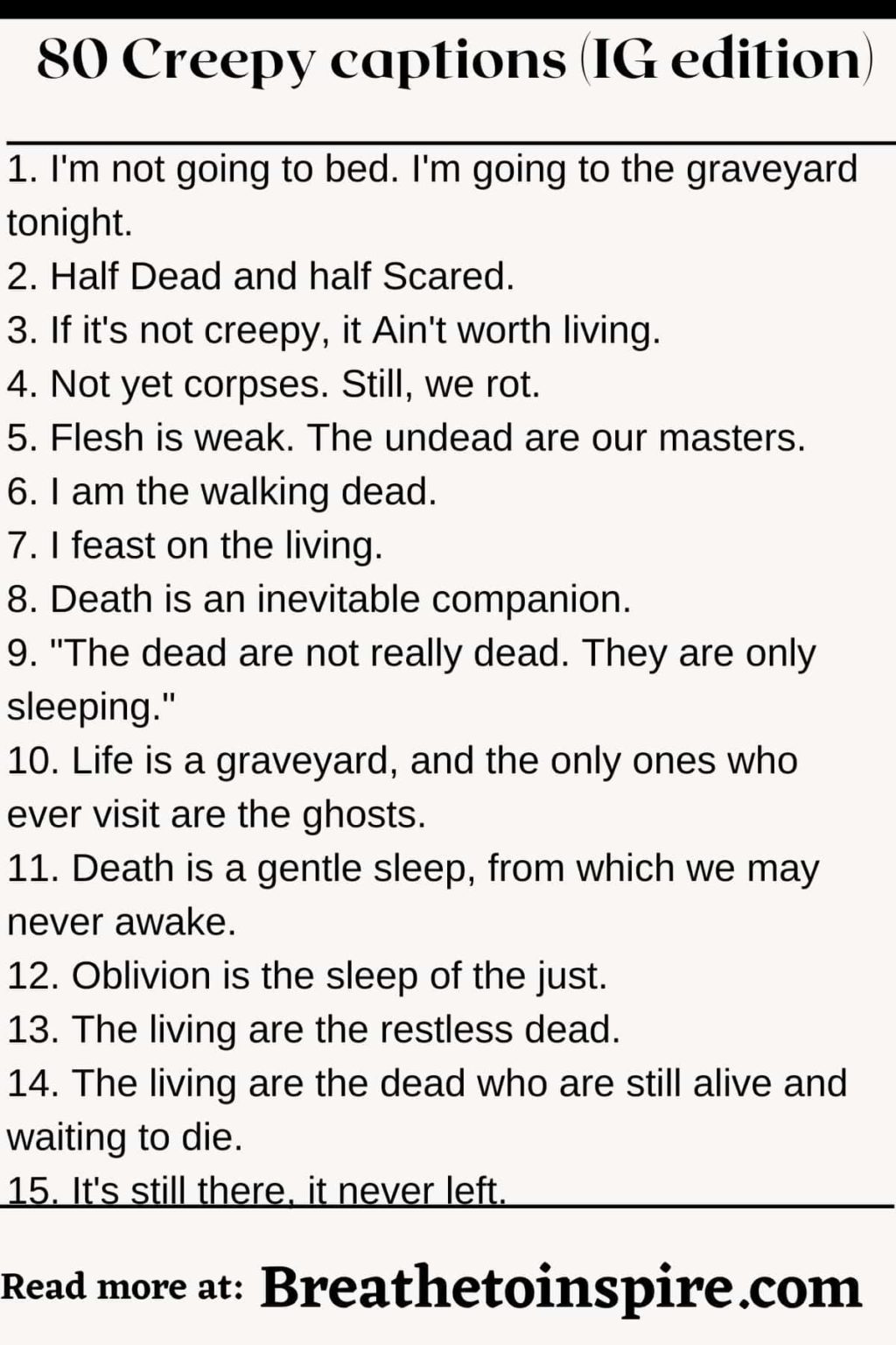 200 Creepy Captions For Instagram Zombie Haunted Scary (Halloween