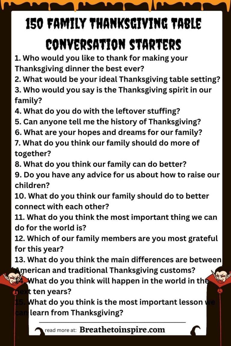 150 Thanksgiving Conversation Starters For Family At Thanksgiving ...