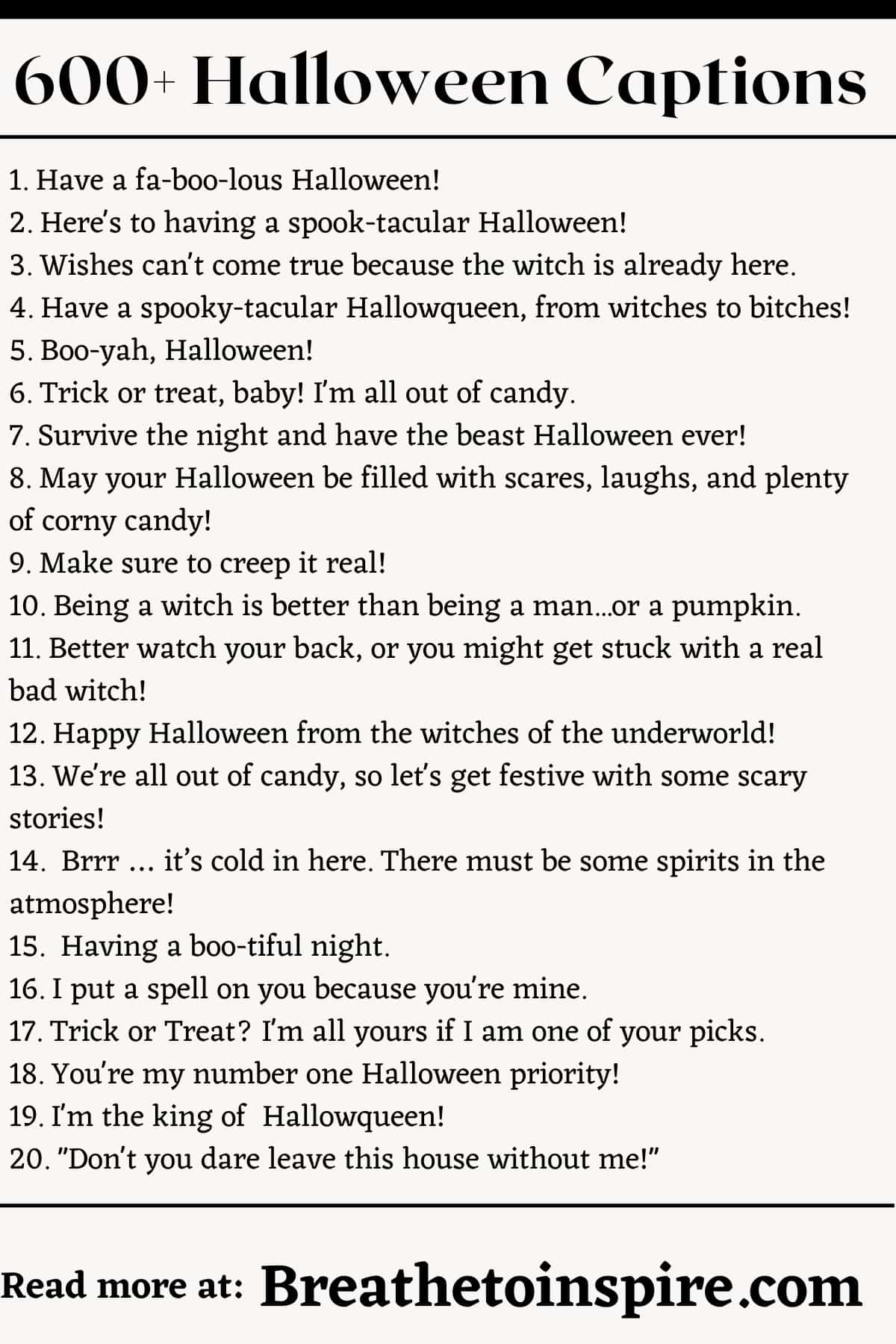 1000+ Halloween Captions To Make You Instant Instagram Fame [2023 ...