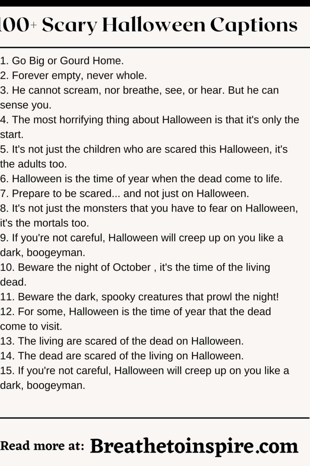 200+ Scary Captions For Instagram (Halloween 2023 Edition) Breathe To