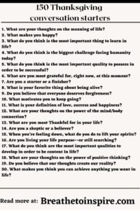 150 Thanksgiving Conversation Starters For Family At Thanksgiving ...