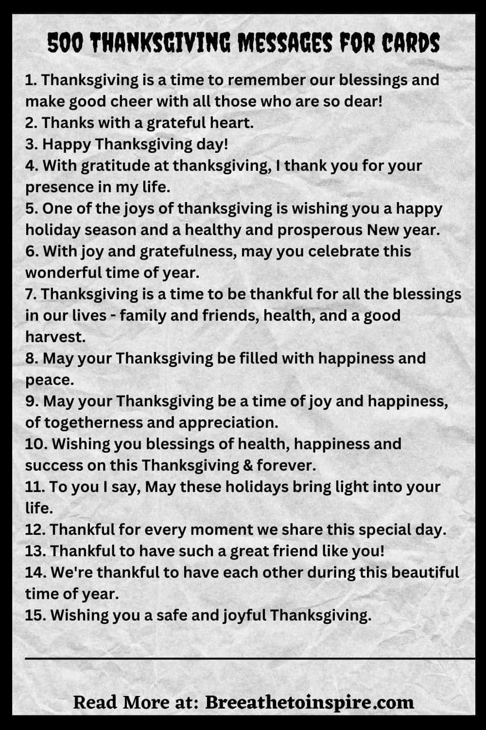 Short thanksgiving prayer for the blessings