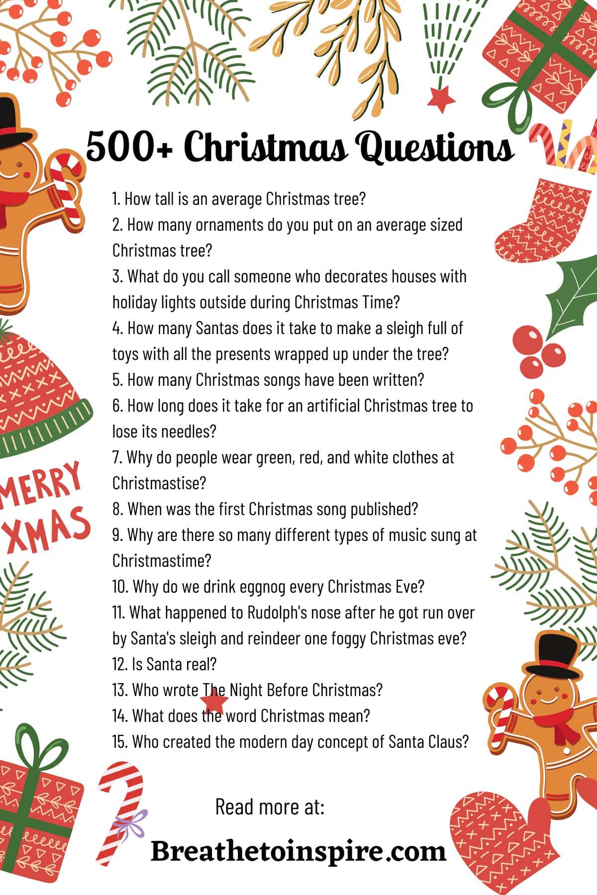 500+ Christmas Questions To Ask To Get Into The Conversation Of Fun ...