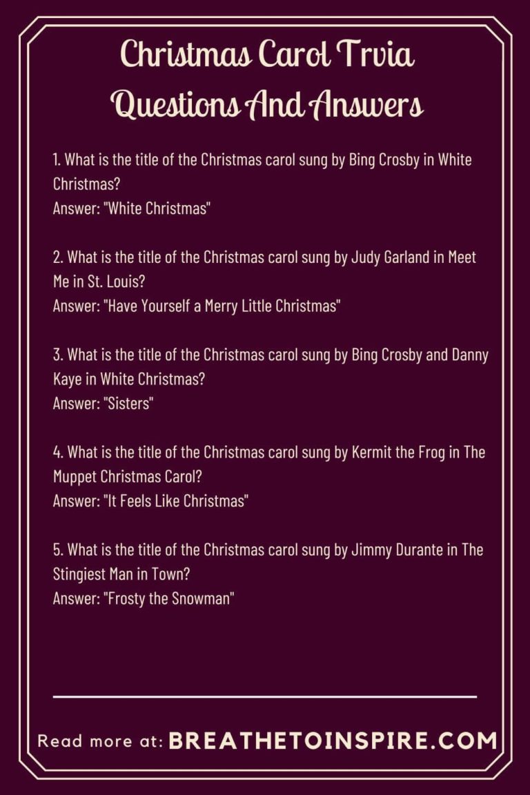 A Christmas Carol Trivia Questions 