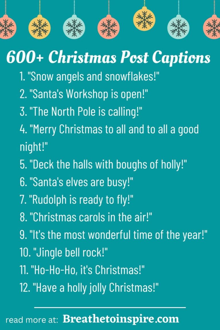 600+ Christmas Captions (Ultimate Holiday Edition 2023) Breathe To