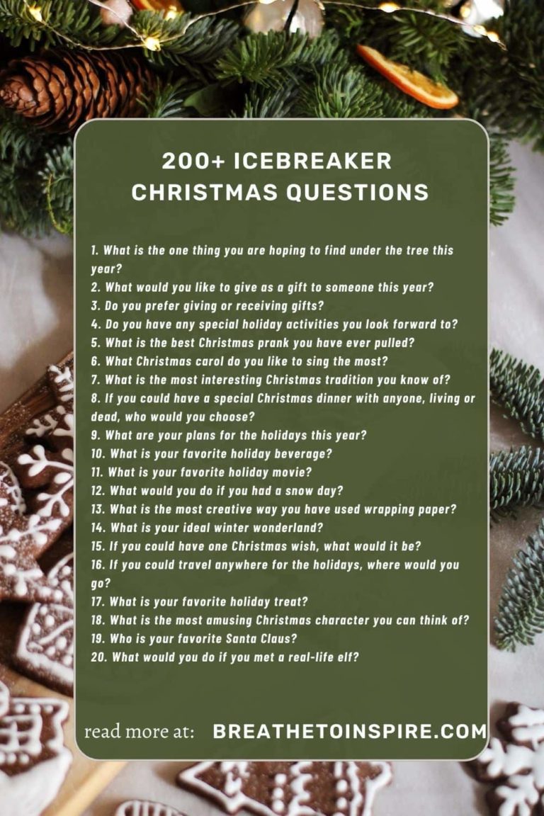 200+ Christmas Icebreaker Questions (for Family, Work Or Party -2023 ...