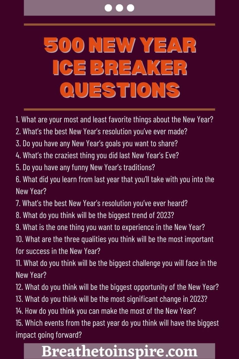 500 New Year Questions To Ask As Ice Breakers Or Conversation Starters