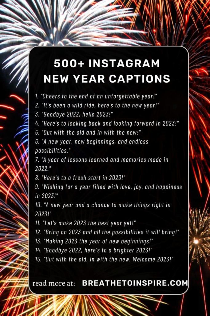 500+ New Year Captions (2024 Edition) For Instagram & Year End Photo