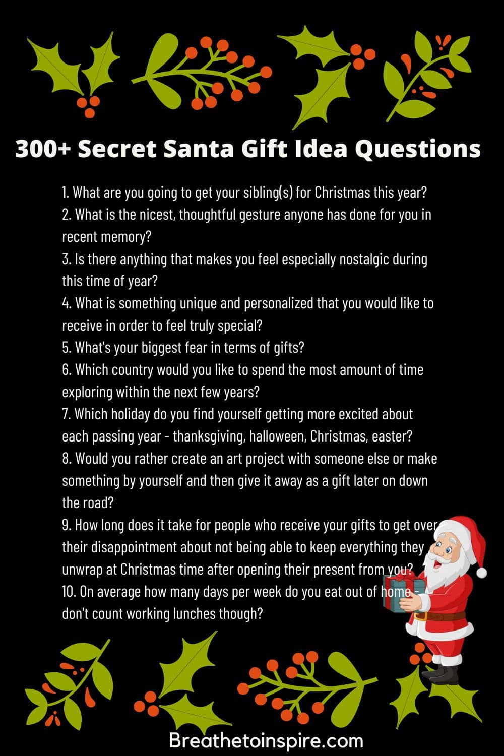 350+ Secret Santa Questions To Give Best Christmas Gifts (game Edition