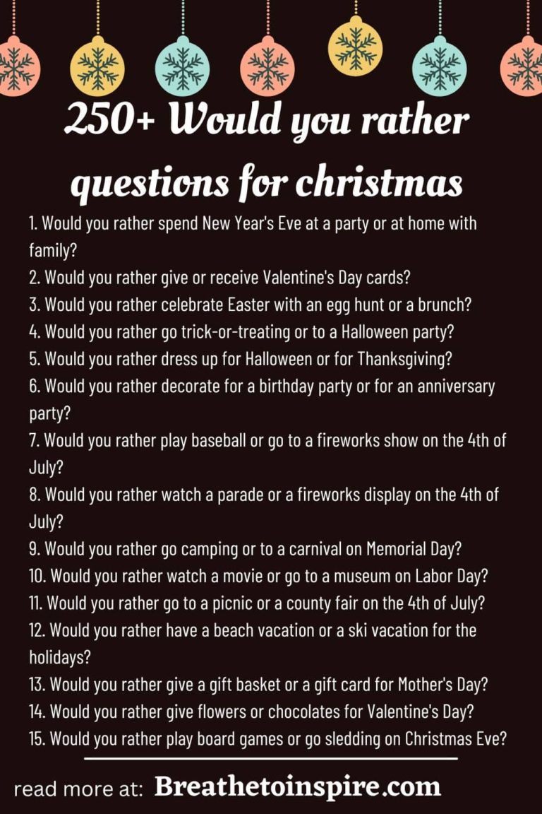 250+ Would You Rather Christmas Questions Game Edition 2023 For