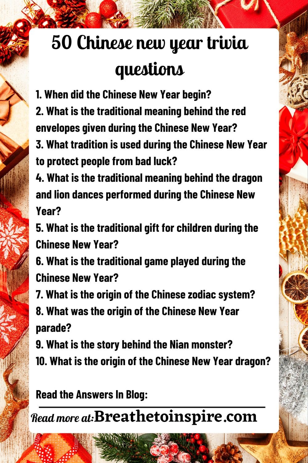 50 Lunar And Chinese New Year Trivia Questions And Answers 2024 