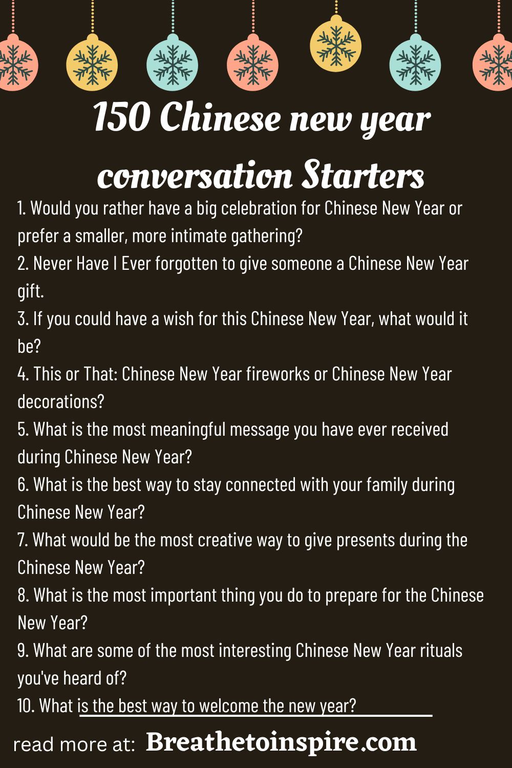 150 Chinese New Year Questions To Ask As Icebreakers And Conversation