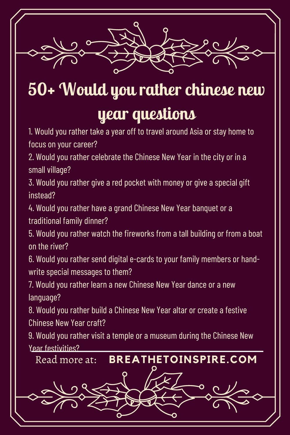 awkward chinese new year questions