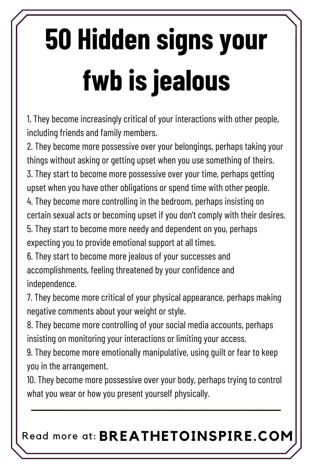 50 Signs Your Fwb Is Jealous - Breathe To Inspire