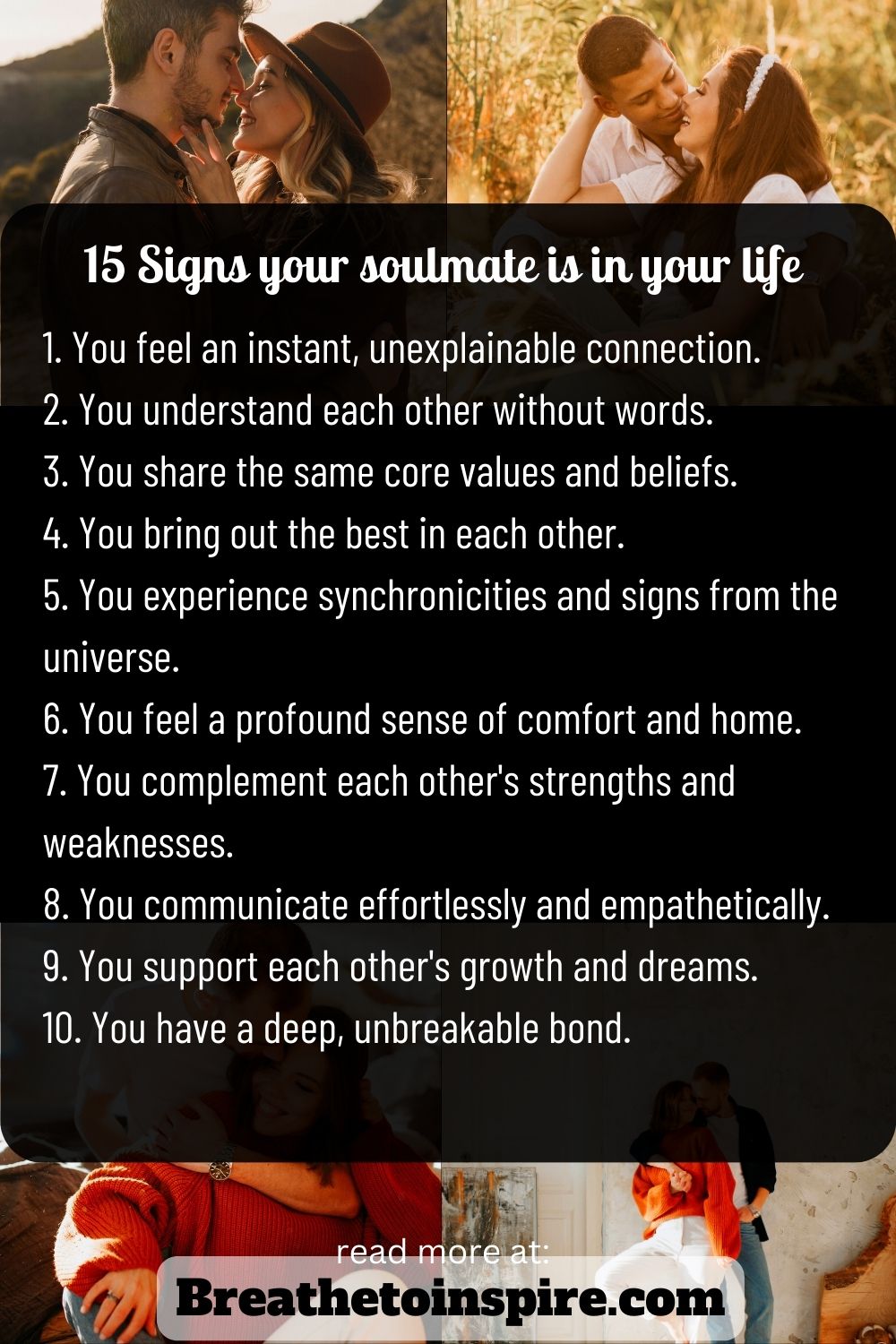 15 Signs Your Soulmate Is In Your Life - Breathe To Inspire