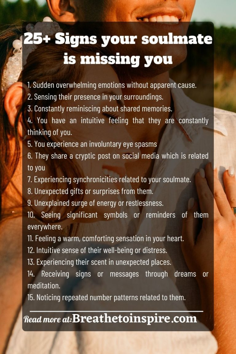 25+ Signs Your Soulmate Is Missing You - Breathe To Inspire