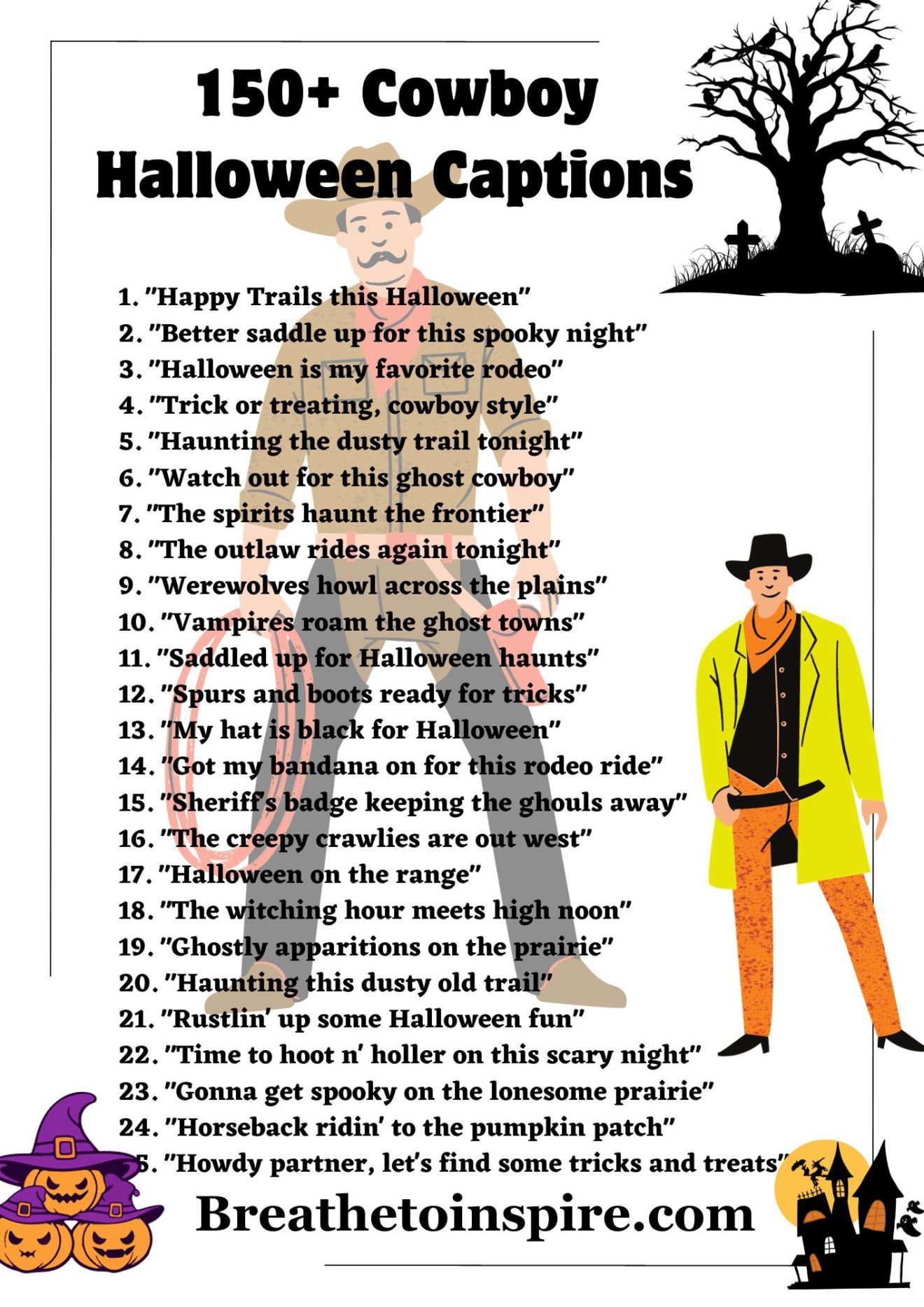 140 Cowboy And Cowgirl Halloween Captions For Instagram Pictures (2023