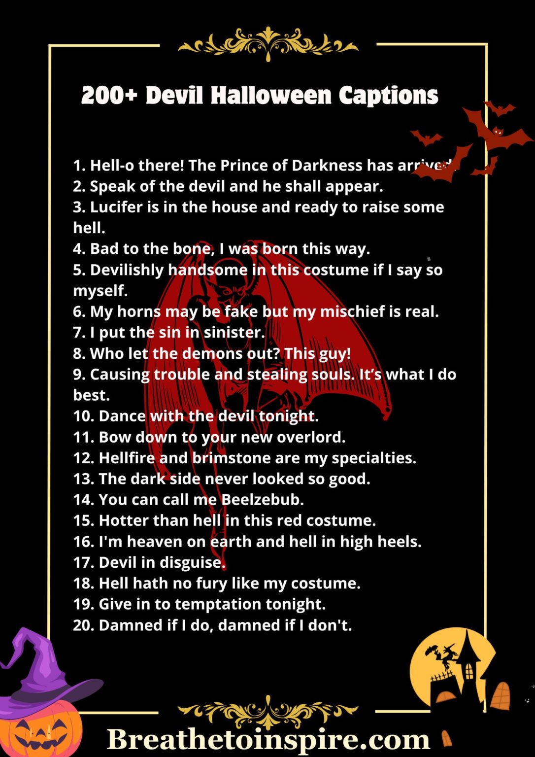 165 Devil Halloween Captions (2023 Edition) Breathe To Inspire