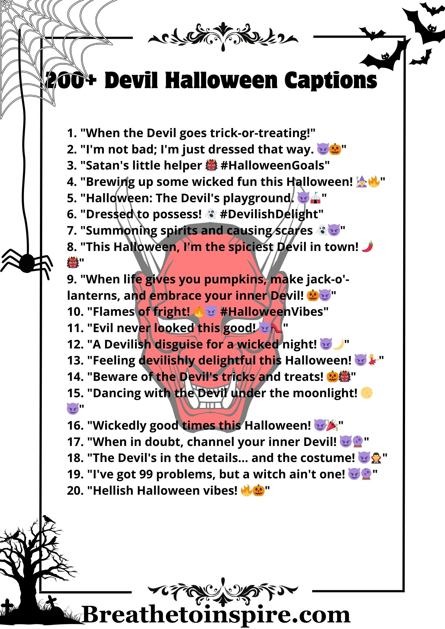 165 Devil Halloween Captions (2023 Edition) Breathe To Inspire