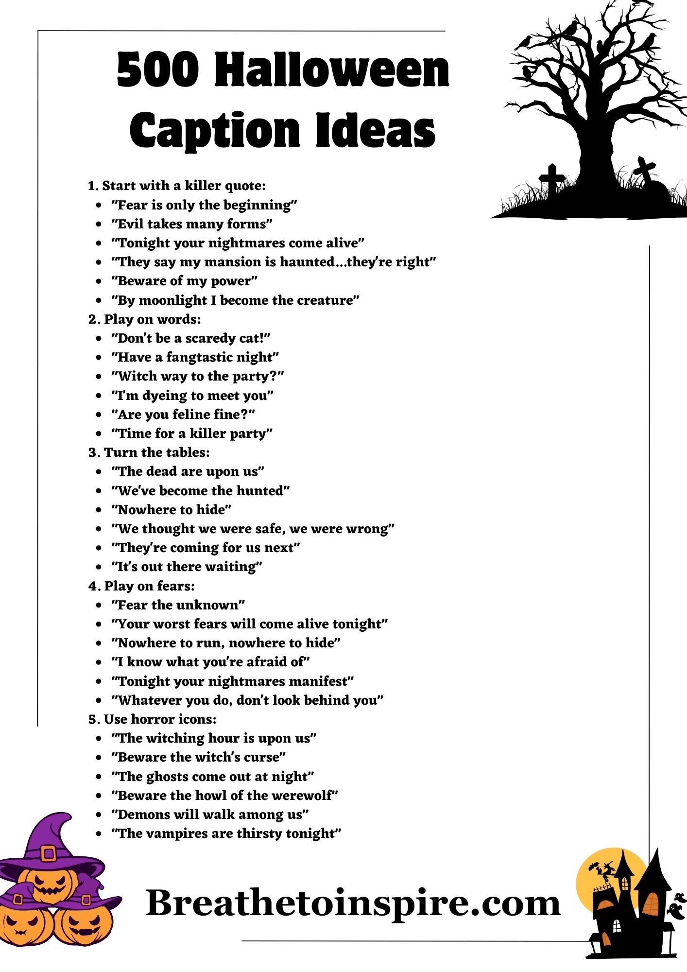 500 Halloween Caption Ideas For Instagram Post Pictures (2023 Edition