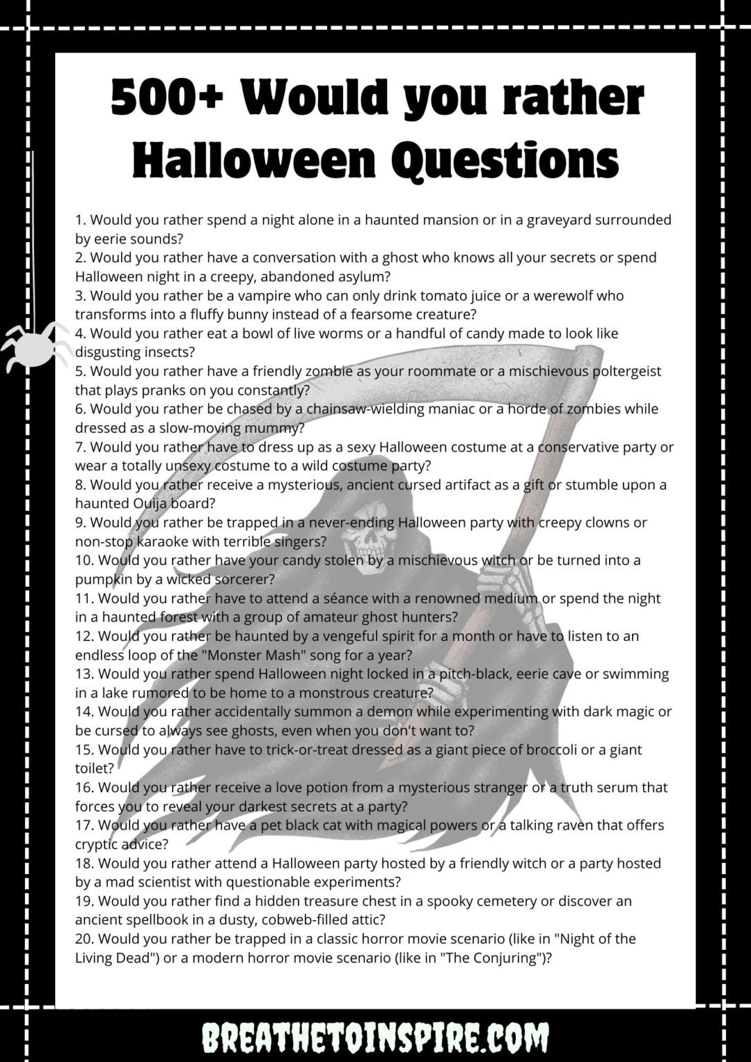 500+ Would You Rather Halloween Questions Breathe To Inspire