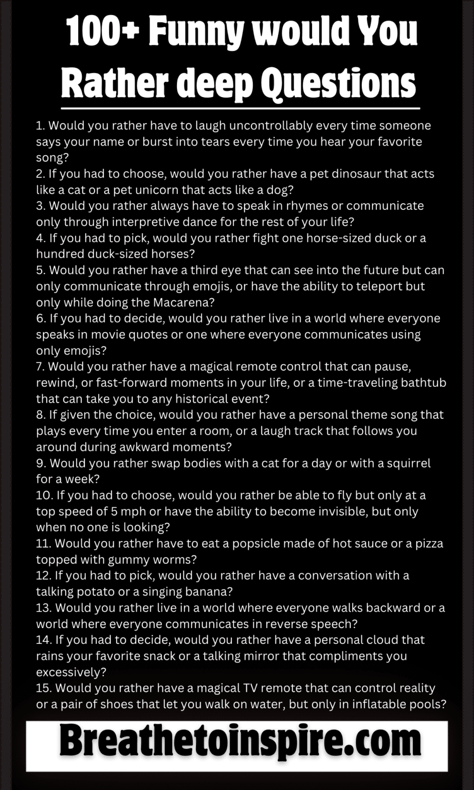 600+ Deep Would You Rather Questions That Make You Think Hard - Breathe ...