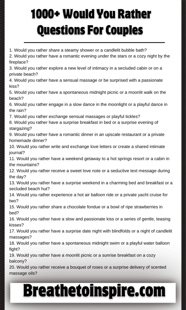 1000 Would You Rather Questions For Couples From Funny To Dirty   Would You Rather Questions For Couples 2 614x1024 