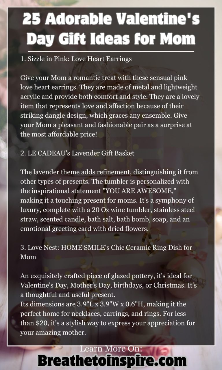 25 Best Valentine's Day Gift Ideas For Mom In 2024 - Breathe To Inspire