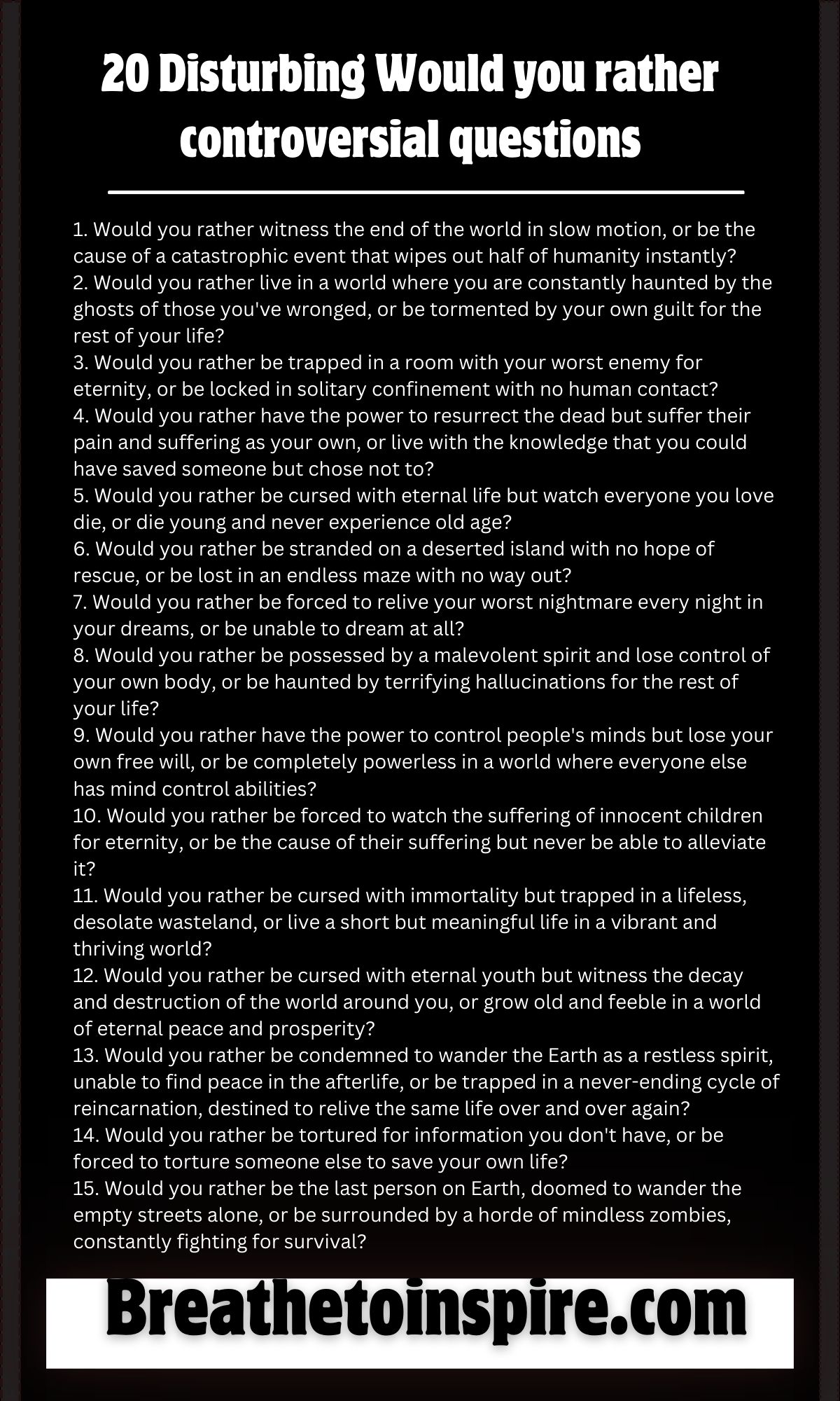 45+ Controversial Would You Rather Questions Inspire Your Inner Champion